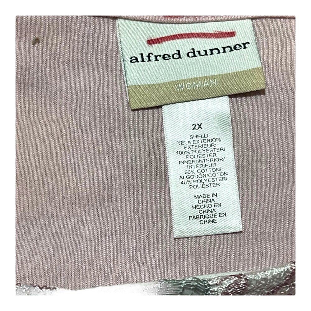 Alfred Dunner Woman Primrose Garden Floral Lace Top 2X Pink NEW Short Sleeve - Picture 2 of 7